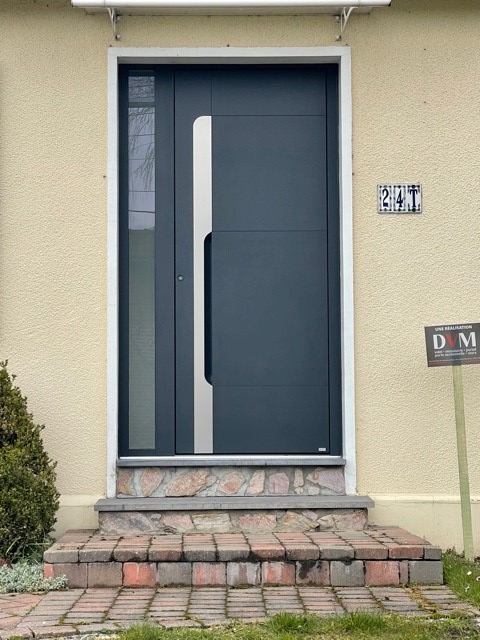 Porte Germain alu 100mm gris anthracite RAL 7016