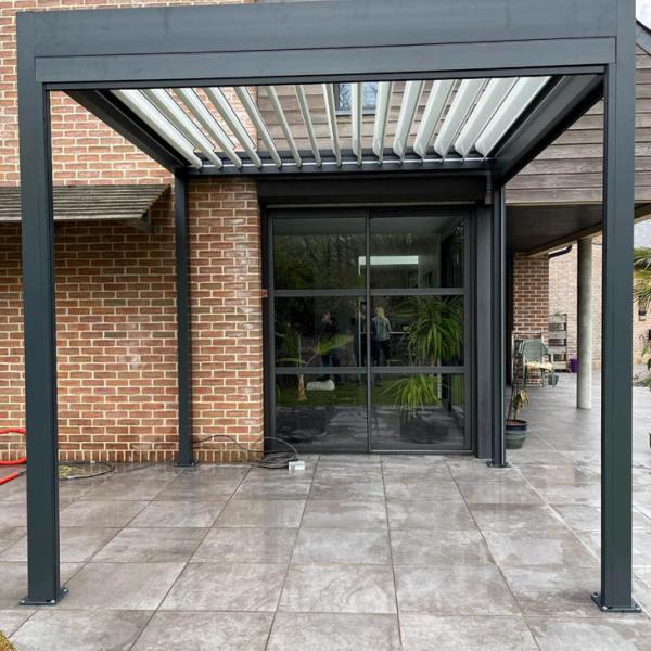 Dvm pergola bioclimatique en aluminium ral gris anthracite 7016 3