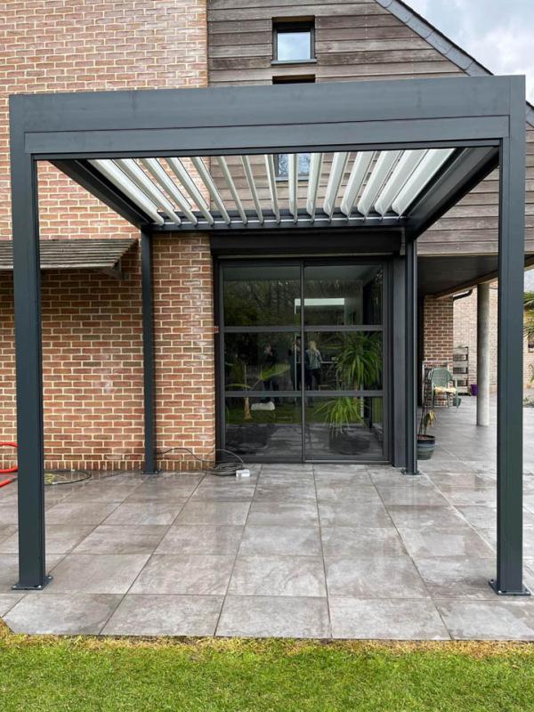 Dvm pergola bioclimatique en aluminium ral gris anthracite 7016 3