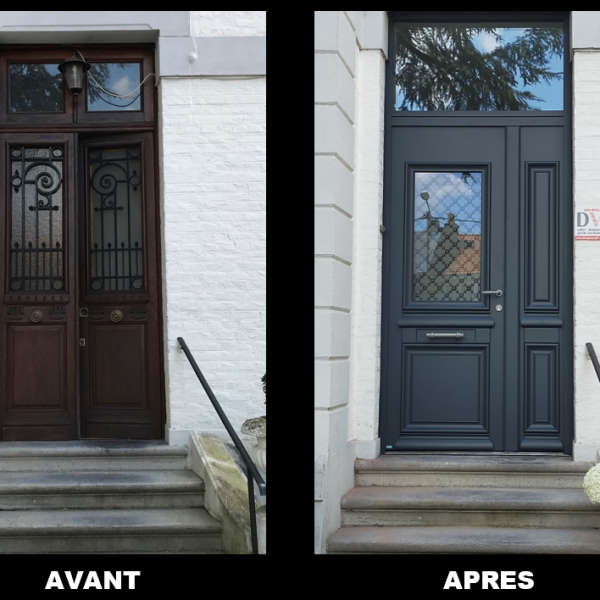 Porte athena ral gris 7016 à bavay
