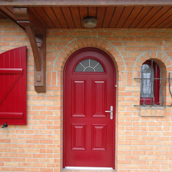 Porte belm dune plein cintre rouge 3004