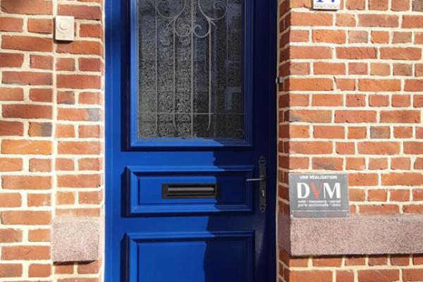 Porte bois modèle Turmel avec imposte à Valenciennes