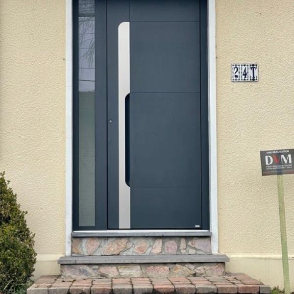 Porte Germain alu 100mm gris anthracite RAL 7016